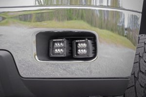 Chevrolet Silverado 2500 HD LED Light Kit - Fog Mount - Rough Country - Amber DRL - Black - '11-'14